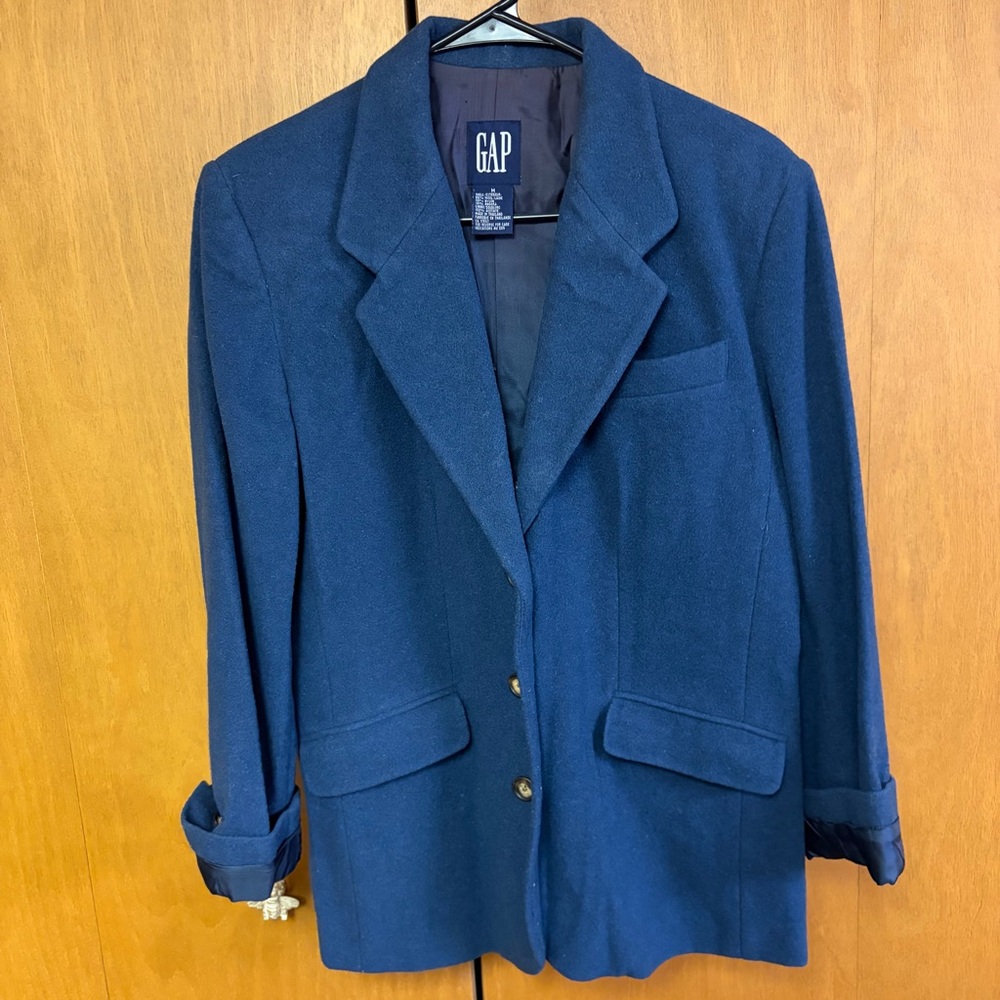 Gap Blue Wool Jacket Size Medium - image 11